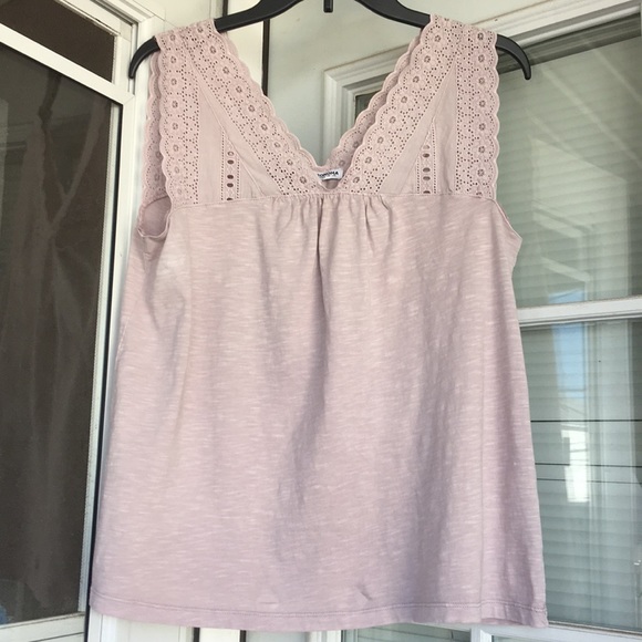 Sonoma Tops - NWT 🌸 MAUVE EYELET LACE TANK TOP BLOUSE Size S M